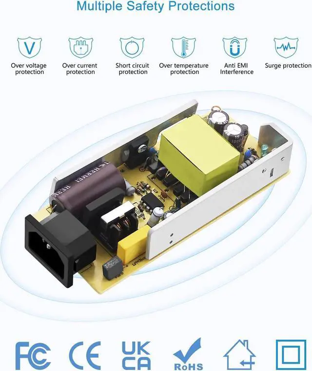 Alt view image 4 of 7 - AC to DC Converter 110V to 12V 8A 120V to 12V Power Supply Cigarette Lighter Adapter to Wall Plug AC to DC Adapter for Small Car Vacuum Air Pump Cooler Massager and Other Devices Under 96W