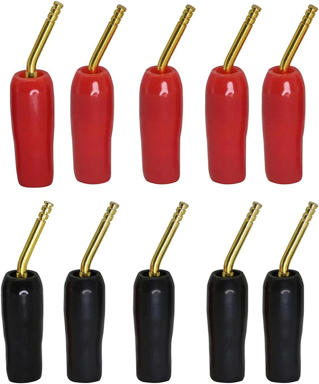 Main image of Gold Plated 2mm Banana Plug Screw Type Audio Speaker Cable Connector Adapter(Bla
