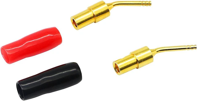 Alt view image 2 of 6 - Gold Plated 2mm Banana Plug Screw Type Audio Speaker Cable Connector Adapter(Bla