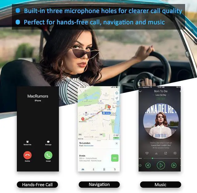 Alt view image 5 of 7 - Bluetooth 5.3 Adapter Hi-Fi Equipment for Car Wireless Audio Receiver with 3.5mm AUX RCA Cable Noise Cancellation Dual AUX Outputs for Home Speakers Wired Headphones