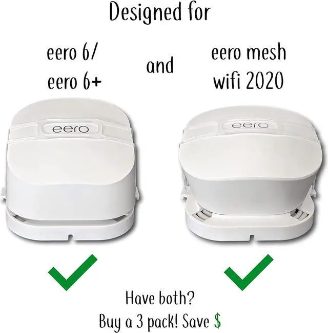 Alt view image 3 of 7 - eero 6 & 6+ Wall Outlet Mount | Lowest Profile | 3-Pack