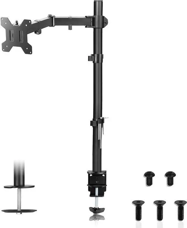 Main image of Suptek Single Monitor Arm Desk Mount Fully Adjustable Monitor Stand for 1 / One Screen up to 32 inch Extra Tall 31.5 inch Pole,Black (MD6821)