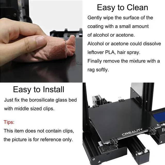 Alt view image 5 of 6 - Creality Ender 3 Glass Bed Upgraded Build Surface Plate, 235x235x4mm