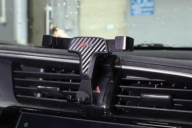 Alt view image 4 of 7 - ITrims Phone Car Holder for Honda Civic 2016 2017 2018 2019 Car Dashboard Mount Adjustable Air Vent Car Cell Phone Holder Cradle Compatible with iPhone 12 11 Pro Max Samsung Universal(Carbon Fiber)