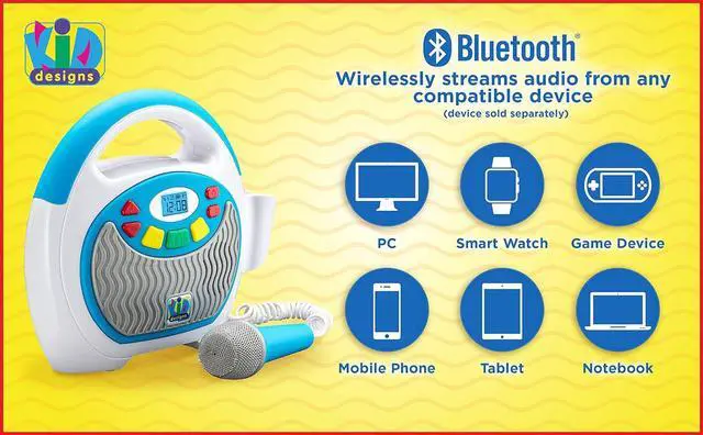 Alt view image 4 of 7 - Mother Goose Club Bluetooth Sing Along Portable MP3 Player Real Mic 24 Songs