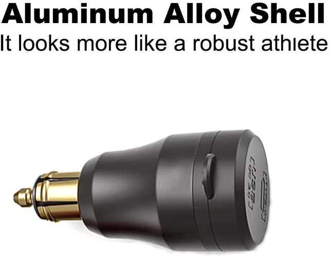 Alt view image 6 of 7 - iMESTOU Aluminium DIN Plug USB C Charger 30W 5A Power Delivery Motorcycle Dual USB Charger QC 3.0 Quick Charge Power Adapter Waterproof Fits for 12V-24V BMW Ducati Triumph Hella DIN Socket