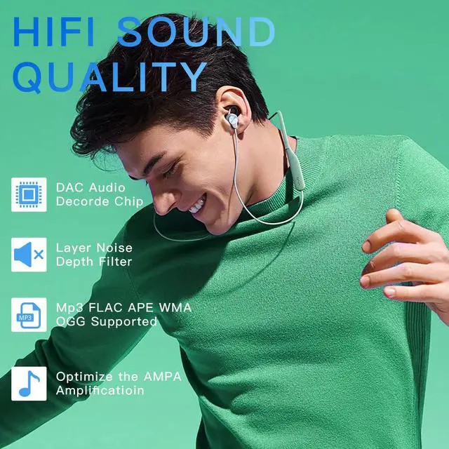 Alt view image 2 of 7 - 64GB MP3 Player with Bluetooth 5.2, AiMoonsa Music Player with Built-in HD Speaker, FM Radio, Voice Recorder, HiFi Sound, E-Book Function, Earphones Included