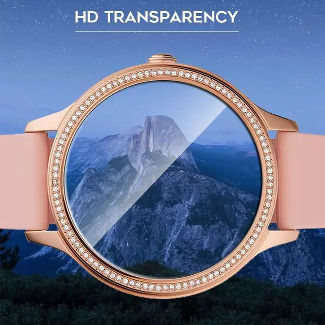 Alt view image 4 of 7 - Orzero (3 Pack) Compatible for Fossil Gen 5E 42mm, Gen 5E 44mm Smartwatch Tempered Glass Screen Protector, 2.5D Arc Edges 9 Hardness High Definition Anti-Scratch Bubble-Free (Lifetime Replacement)