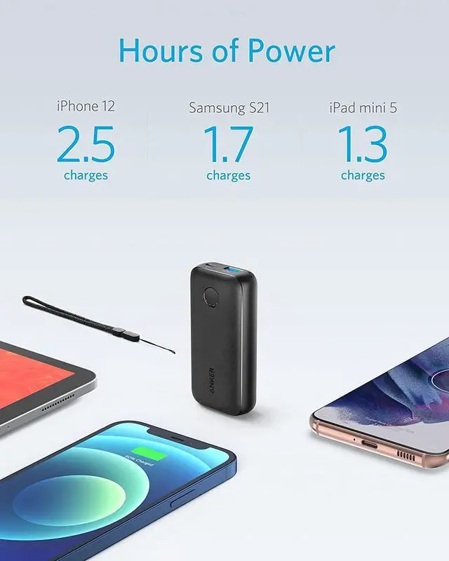 Alt view image 5 of 7 - Anker PowerCore 10,000 mAh Redux, 10K Power Bank USB-C Power Delivery (18W) Portable Charger for iPhone 15/15 Plus/15 Pro/15 Pro Max, iPhone 14/13/12 Series, Samsung S10, Pixel 3/3XL, iPad Pro 2018