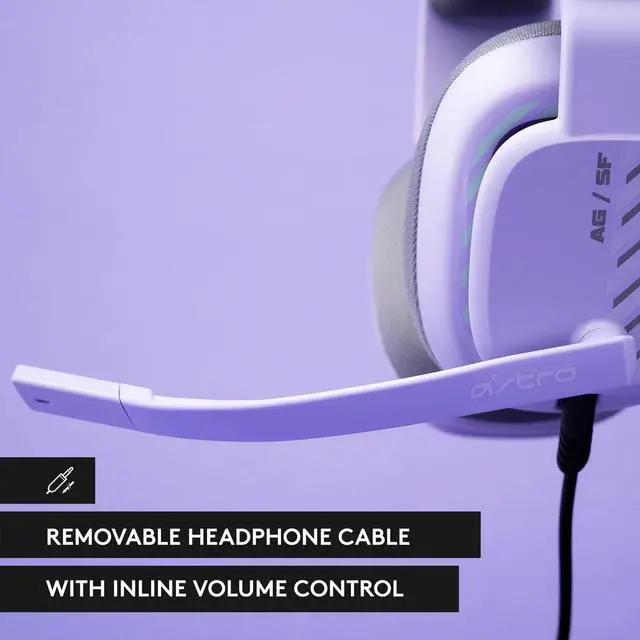 Alt view image 4 of 5 - Astro A10 Gaming Headset Gen 2 Wired Headset - Over-Ear Gaming Headphones with flip-to-Mute Microphone, 32 mm Drivers, for Xbox Series X|S, Xbox One, Playstation 5/4, Nintendo Switch, PC, Mac -Lilac