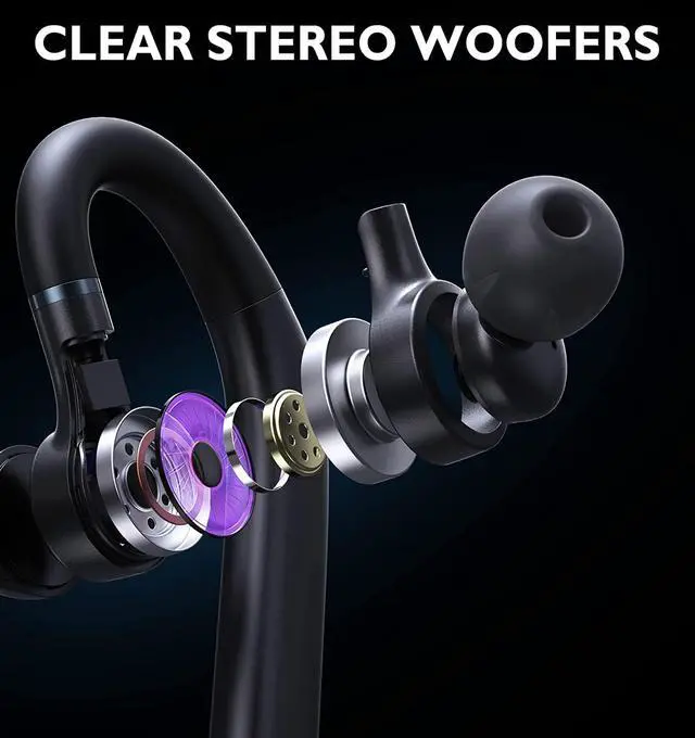 Alt view image 3 of 7 - Bluetooth Headset Eumspo V5.1 Bluetooth Earpiece 50Hrs Playtime Built-in Dual Noise Canceling Mic Wireless Headset with Microphones with 400mAh LED Charging Case for Business Office Working