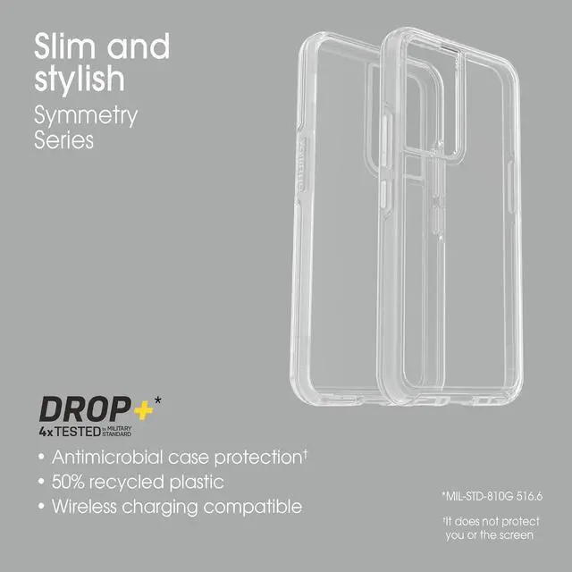 Alt view image 5 of 6 - Galaxy S22 Symmetry Series Case - STARDUST (GLITTER/CLEAR) Ultra-Sleek Wireless Charging Compatible Raised Edges Protect Camera & Screen