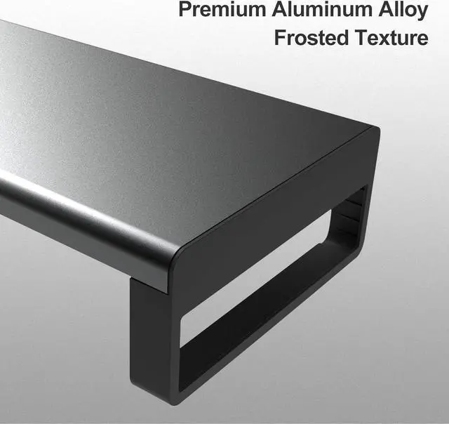 Alt view image 5 of 7 - VAYDEER Dual Aluminum Monitor Stand Riser, Aluminum Strong&Sturdy for Laptop Computer Screen, TV, PC, Printer, Multi Media Speaker-Multifunctional Desktop Organizer