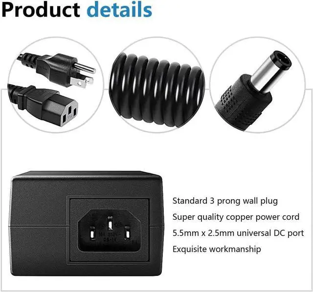 Alt view image 4 of 7 - SHNITPWR 24V DC Power Supply 24 Volt 5A 120W Power Adapter 100V~240V AC to DC Converter Transformer 5.5x2.5mm Plug for 5050 3528 LED Strip Light 3D Printer LED Driver CCTV Security System LCD Monitor
