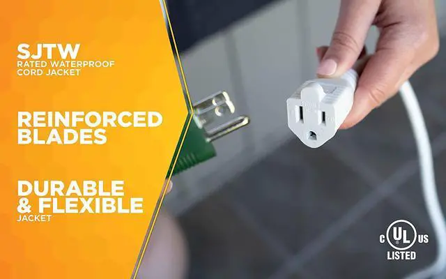 Alt view image 3 of 7 - Southwire Outdoor Extension Cord - Light Duty Landscape & Patio Power Cable for Outdoor Use - Weather Resistant Vinyl Jacket - Neutral White Finish - 16/3 Gauge - 20-Foot