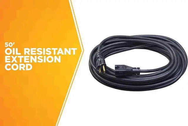Alt view image 2 of 7 - Woods 982452 50-Foot SJTOW Agricultural Outdoor Heavy Duty All- Weather Extension Cord, Oil Resistant Vinyl Jacket, Versatile Use, Powerful 15 Amps, 125 Volts, 1,875 Watt Extension Cord, Black