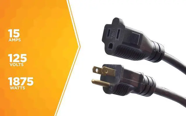 Alt view image 5 of 7 - Woods 982452 50-Foot SJTOW Agricultural Outdoor Heavy Duty All- Weather Extension Cord, Oil Resistant Vinyl Jacket, Versatile Use, Powerful 15 Amps, 125 Volts, 1,875 Watt Extension Cord, Black