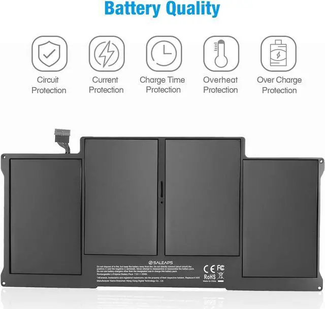 Alt view image 2 of 6 - A1466 Replacement Battery for MacBook Air 13 inch 2017, Early 2015 Early 2014, Mid 2013 Mid 2012 Mid 2011, Late 2010 7200mAh 7.6V Fits A1369 A1405 A1496 A1377