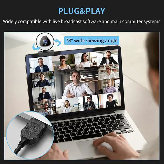 Alt view image 6 of 7 - Streaming Webcam with Ring Light - 1080P Autofocus Computer Camera with Microphone Adjustable Brightness Digital Zoom Webcams for Xbox Twitch Gaming USB PC Web Camera for PC Laptop Desktop