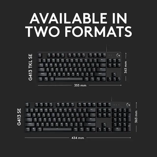 Alt view image 6 of 7 - G413 TKL SE Mechanical Gaming Keyboard - Compact Backlit Keyboard with Tactile Mechanical Switches, Anti-Ghosting, Compatible with Windows, macOS - Black Aluminum