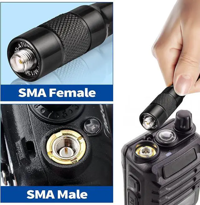 Alt view image 2 of 7 - Bingfu Dual Band VHF UHF 136-174MHz 400-470MHz Ham Radio Antenna 2-Pack Walkie Talkie Flexible Whip Antenna SMA Female for Kenwood Wouxun Baofeng Radios BF-F8HP UV-5R UV-82 BF-888S Two Way Radio