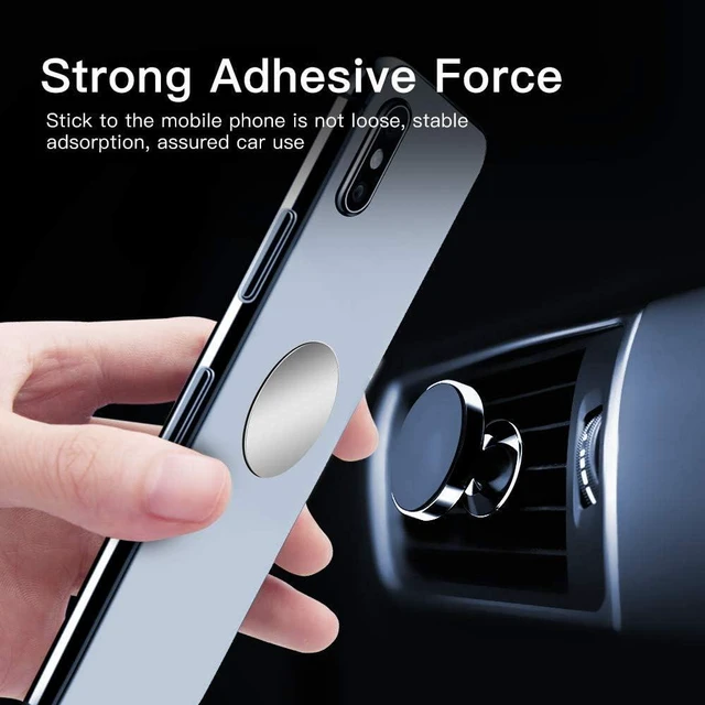 Alt view image 5 of 6 - Phone Metal Plates for Magnetic Car Mount, Wall, Phone Holder. Replacement Set of 16 Silver Round Iron Discs Without Holes. 3M Adhesive Thin Steel Cell Phone Case Back Magnet Stickers 16 Pack.