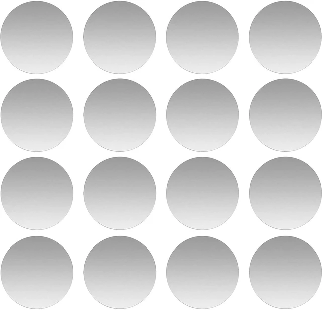 Main image of Phone Metal Plates for Magnetic Car Mount, Wall, Phone Holder. Replacement Set of 16 Silver Round Iron Discs Without Holes. 3M Adhesive Thin Steel Cell Phone Case Back Magnet Stickers 16 Pack.