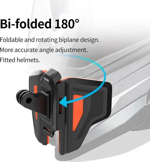 Alt view image 3 of 6 - Motorcycle Dirt Bike Helmet Mount Chin Strap Clamp Clip Holder Attachment for GoPro Max Hero 12 11 10 9 8 7 6 5, Insta360 X3 Go 3 Ace Pro, AKASO, D-J-I Action 3 4, D-J-I Osmo Pocket 3 Accessories