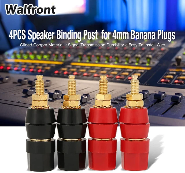 Alt view image 4 of 6 - 4 Pcs Banana Socket Test Probe Audio Speaker Terminal Binding Post Banana Plug Jack Socket Adapter Connector 4mm Panel Mount Banana Socket Black and Red