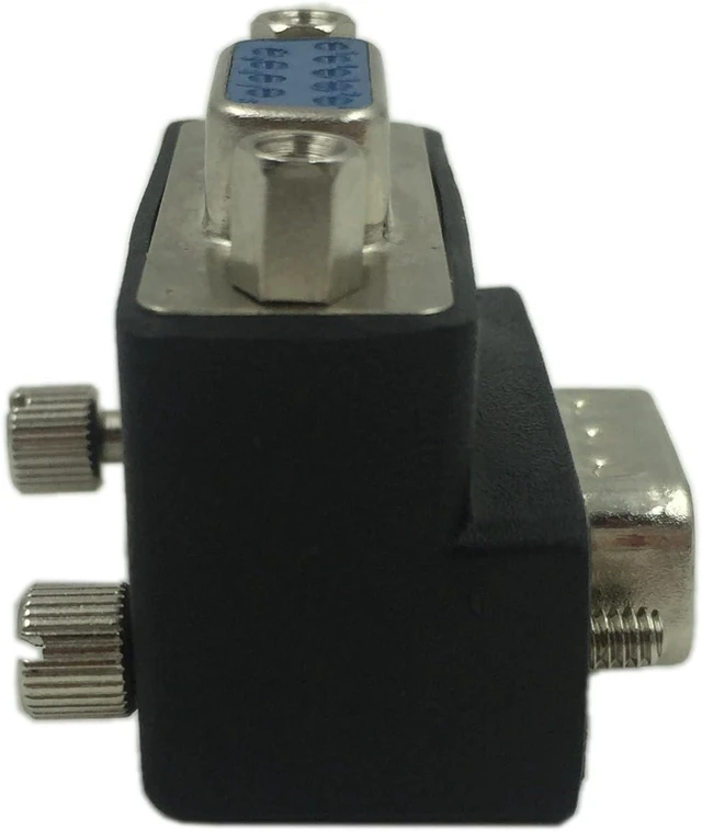 Alt view image 2 of 6 - 90 Degree DB9 9 Pin RS 232 Male to Female Serial Gender Changer Extension Cable Converter Adapter Coupler
