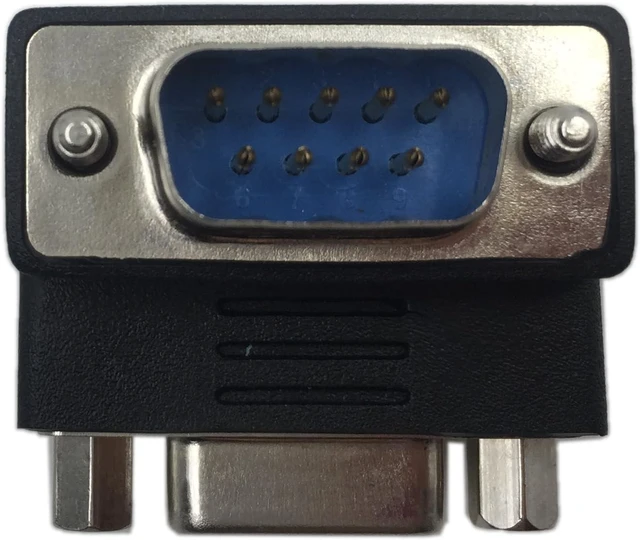 Alt view image 4 of 6 - 90 Degree DB9 9 Pin RS 232 Male to Female Serial Gender Changer Extension Cable Converter Adapter Coupler