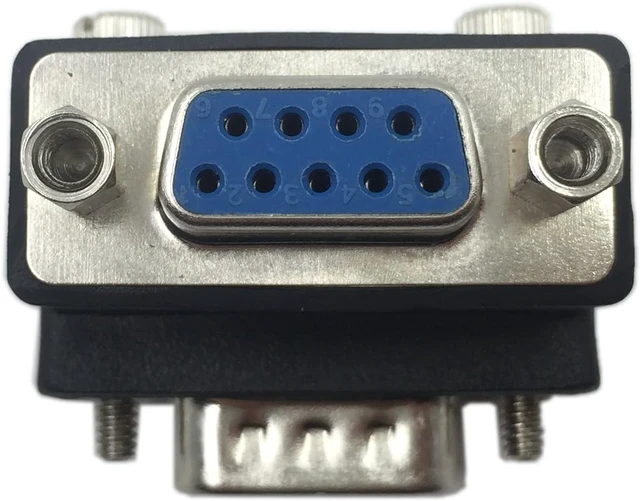 Alt view image 3 of 6 - 90 Degree DB9 9 Pin RS 232 Male to Female Serial Gender Changer Extension Cable Converter Adapter Coupler