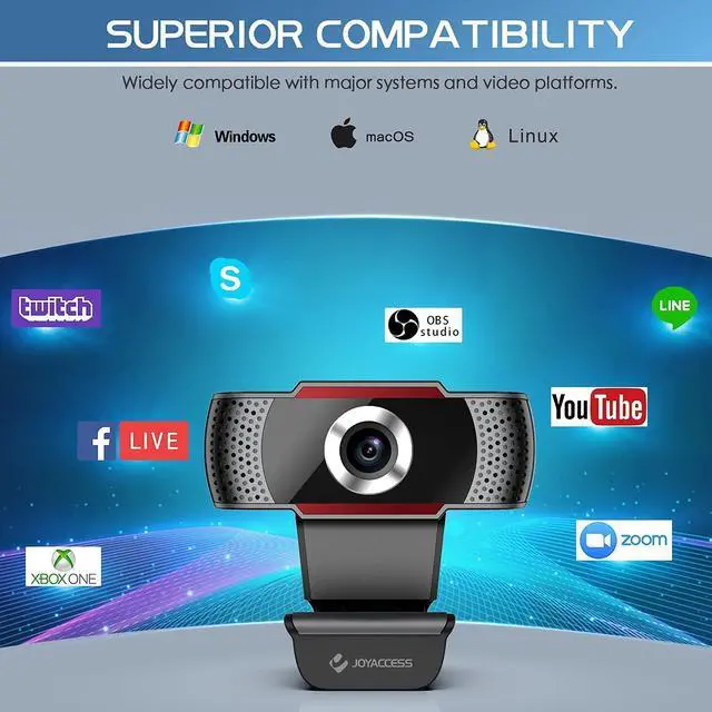Alt view image 6 of 7 - JOYACCESS 1080P Webcam with Microphone, J 105° View HD USB Camera with Auto Light Correction, Plug and Play, for PC Video Conferencing/Calling/Gaming, Laptop/Desktop Mac, Skype/YouTube/Zoom/Facetime