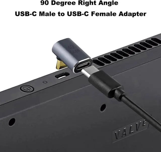 Alt view image 2 of 6 - 90 Degree USB-C Male to Female Adapter 2 Pack Right Angle 100W Type-C Adapter Extender for Steam Deck ROG Ally Switch Notebook Computers Tablet and Mobile Phones (Metallic Purple)