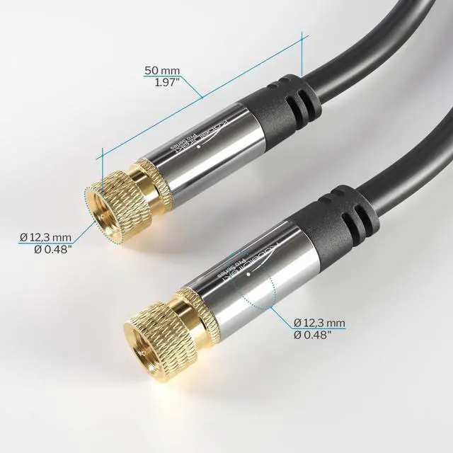 Alt view image 5 of 6 - CableDirect  SAT Cable, coaxial Cable, Satellite Cable  TV Cable with Multi-Layer Shielding and Break-Proof Metal F connectors  25ft (HDTV, Radio, DVB-T, DVB-C, DVB-S, DVB-S2)