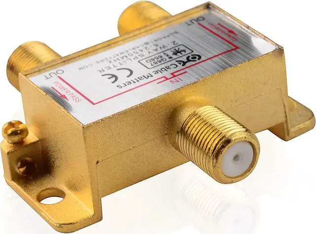 Alt view image 3 of 5 - 2-Pack 2.4 Ghz 2 Way Coaxial Cable Splitter for STB TV Antenna and MoCA Network - All Port Power Passing - Gold Plated and Corrosion Resistant