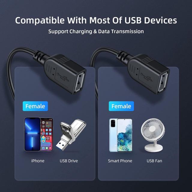 ANDTOBO 【Actualizado 2023】 USB 2.0 A macho a 2 USB dual hembra Jack Y  Splitter Hub Cable adaptador de extensión