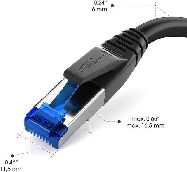 Alt view image 2 of 7 - CableDirect Cat 7 Ethernet Cable 33ft/10m 10 Gigabit LAN & Network Cable Available in 1-100ft (Suitable for high-Speed Networks, PC, Gaming, Switch, Router and Modem, RJ45 Black)