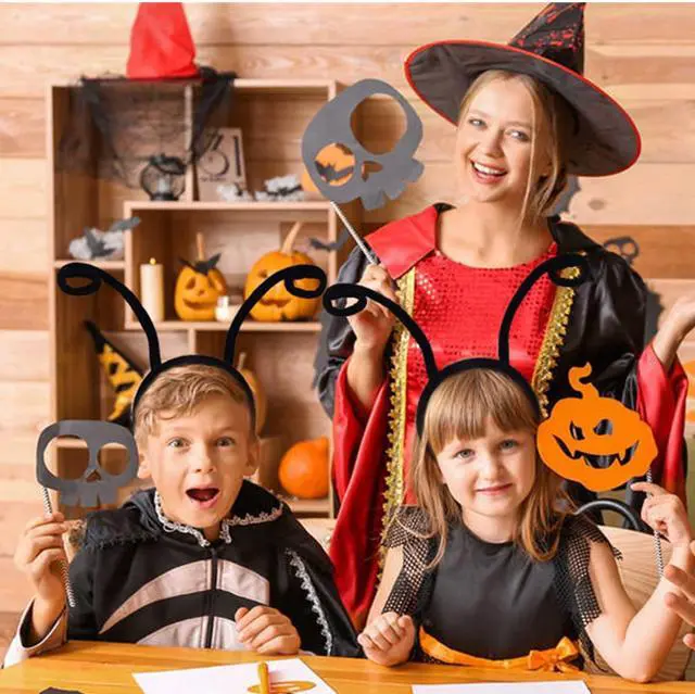 Alt view image 2 of 6 - Butterfly Antenna Headband For Girls Women Bug Antenna Headband Black Velvet Headband