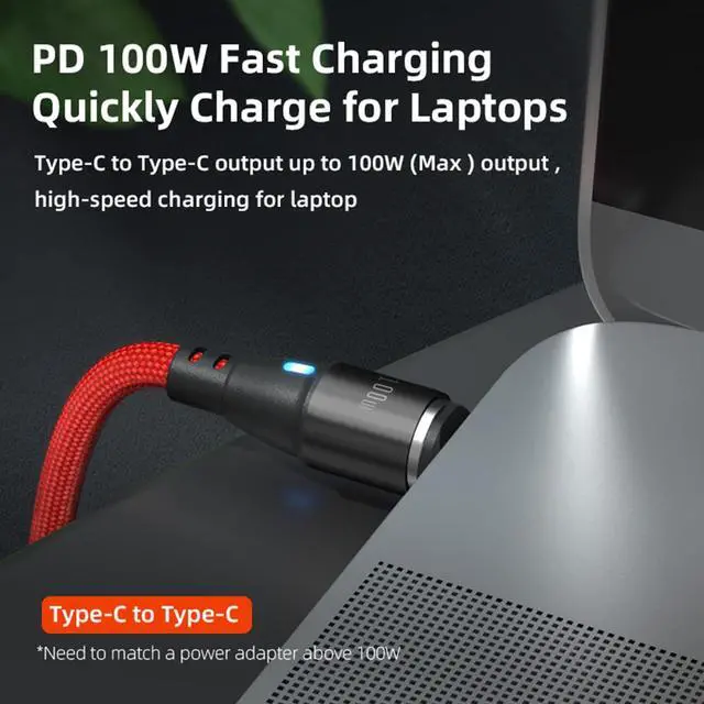 Alt view image 2 of 7 - 100W Magnetic Charging Cable, N 6 in 1 PD Fast Charge Data Transfer Cord, USBC Female USB A/C to Magnetic Head Tips for All Type C, Micro USB, Mobile Phones, Laptop, Tablet (6FT/2M, Red)