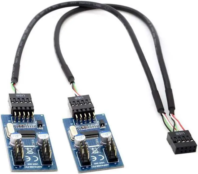 Main image of a Internal 9-Pin USB 2.0 Splitter 1 Male to 4 Female Motherboard Pin to PC Case