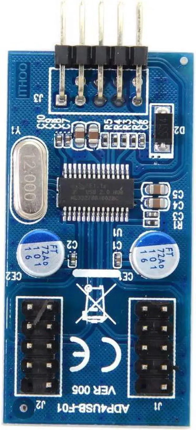 Alt view image 4 of 6 - a Internal 9-Pin USB 2.0 Splitter 1 Male to 4 Female Motherboard Pin to PC Case