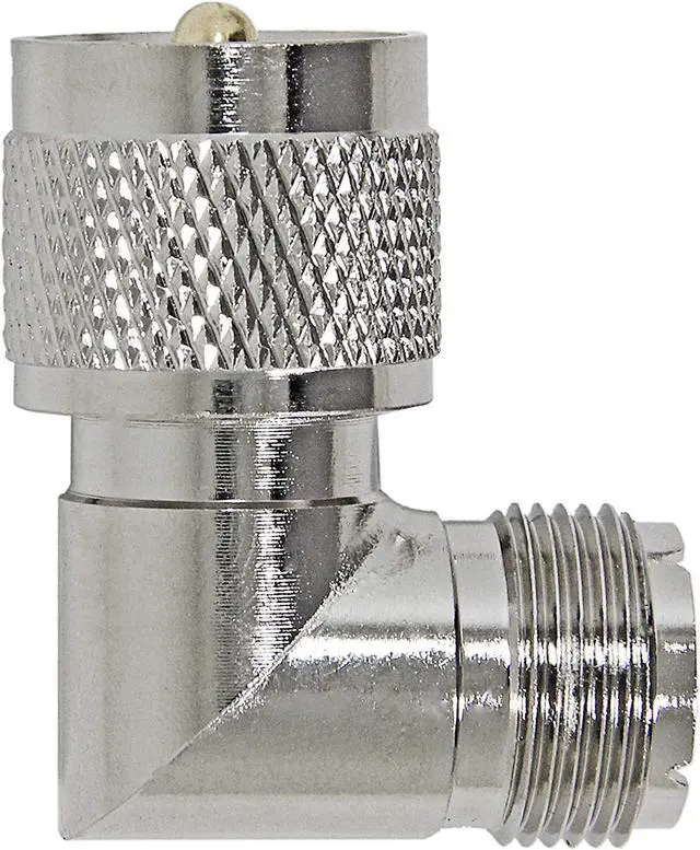 Alt view image 6 of 6 - PL259 Right Angle, 2-Pack R UHF Male to Female RF Coax Connector Adapter, 90 Degree Elbow for CB Ham Radio Antenna, Coaxial Cable