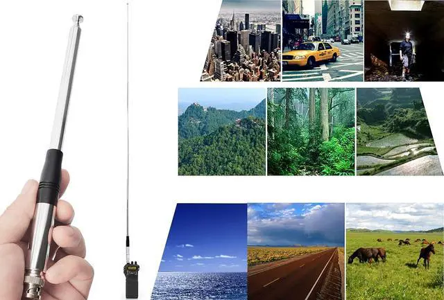 Alt view image 6 of 6 - HYS 27Mhz Antenna 9-Inch to 51-inch Telescopic/Rod HT Antennas for CB Handheld/Portable Radio with BNC Connector Compatible with Cobra Midland Uniden Anytone CB Radio