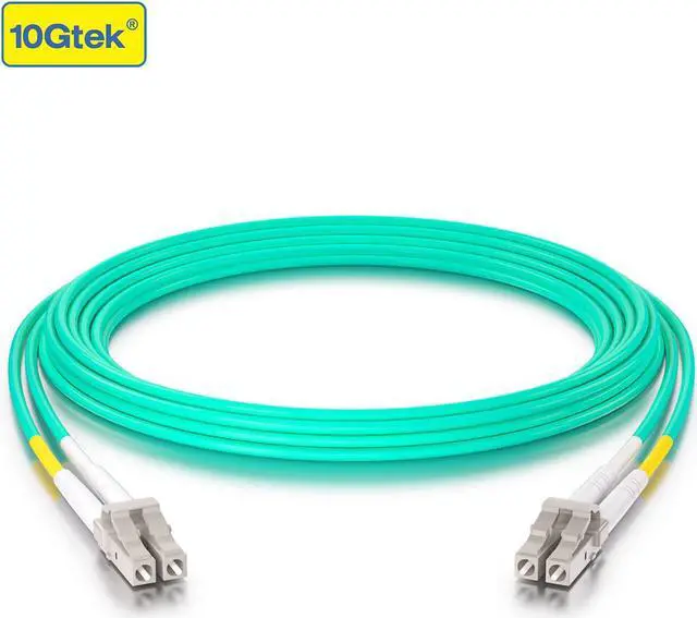 Alt view image 2 of 6 - Fiber Patch Cable - LC to LC OM3 10Gb/Gigabit Multi-Mode Jumper Duplex 50/125m LSZH Fiber Optic Cord for SFP Transceiver, Aque, 7-Meter(23-ft)