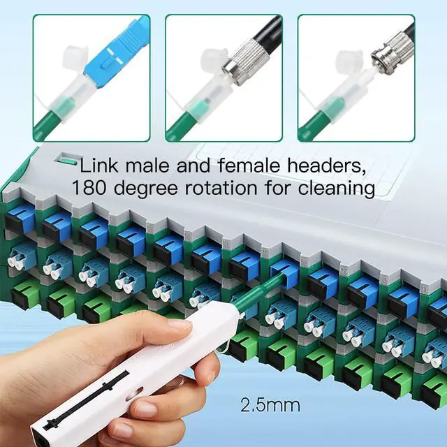 Alt view image 5 of 7 - 2 Packs Fiber Cleaner Fiber Optical Tools Cleaning Pen for 2.5mm SC/ST/FC Connector Optical Connector Cleaner Over 800 Cleans Fiber Endface Cleans & Optical Connector Cleans
