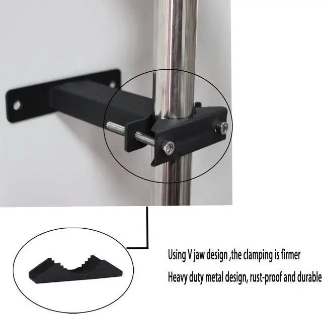Alt view image 5 of 6 - KSWLOR 2 PCS Heavy Duty Antenna Mast Clamp V Jaw Block Mounting Hardware Antenna Mast Clamp Bracket for Outdoor WiFi Antenna,TV Antenna,Flagpole,Patio Umbrella, Welcome to consult