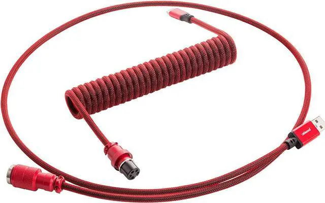 Main image of CableMod Pro Coiled Keyboard Cable (Republic Red, USB A to USB Type C, 150cm)