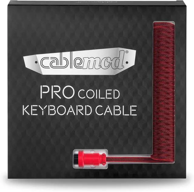 Alt view image 5 of 5 - CableMod Pro Coiled Keyboard Cable (Republic Red, USB A to USB Type C, 150cm)