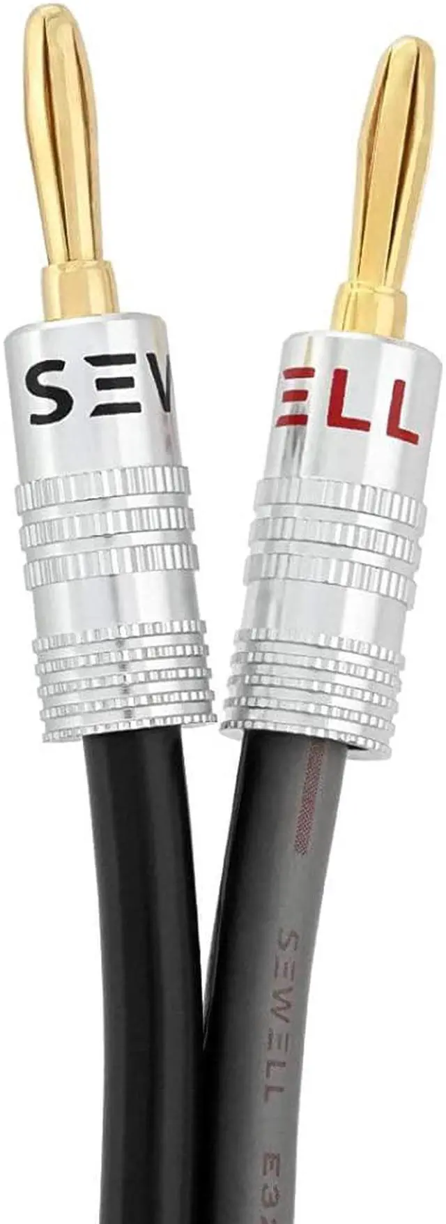 Main image of Speaker Wire by Sewell, 12 AWG, with Silverback Banana Plugs, OFC, 259 Strand Count, 25 ft